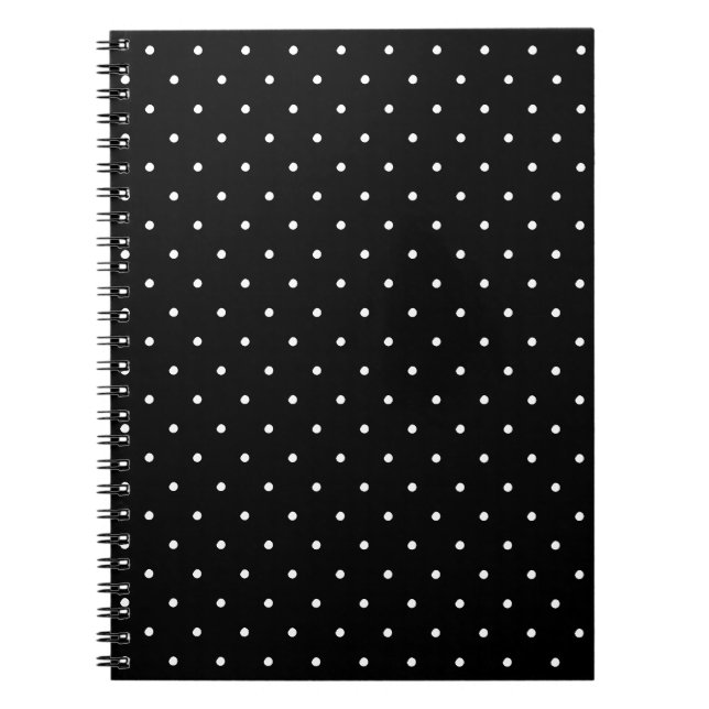 Niedliche Schwarz-weiße Polka-Punkte-Muster elegan Notizblock (Vorderseite)