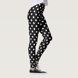 Niedliche schwarz-weiße Polka-Punkte-Muster Leggin Leggings