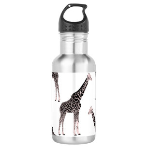 Niedliche Schwarz-weiße Rosa Giraffe Edelstahlflasche