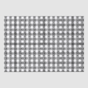 Niedliche Schwarz-weiße Spitze Schachbrettmuster W Seidenpapier