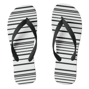 Niedliche Schwarz-weiße Streifen Flip Flops