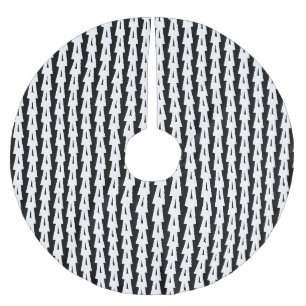 Niedliche Schwarz-weiße Weihnachtsbaumen skandina Polyester Weihnachtsbaumdecke
