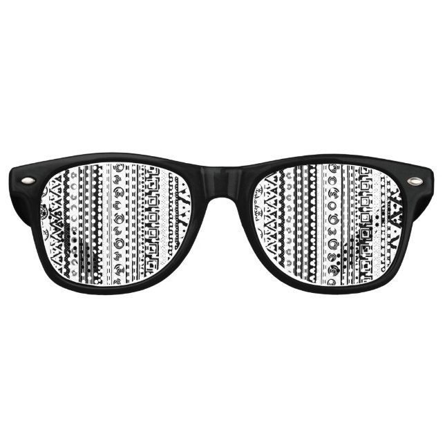 Niedliche Schwarz-weiße Ziertextur Partybrille (Vorderseite)