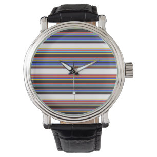 Niedliche schwarzblaue Streifen Armbanduhr