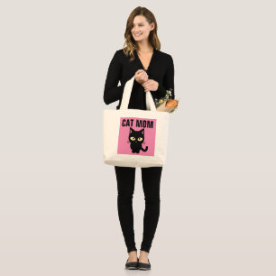 Niedliche, schwarze CAT-MAMA, rosa TASCHE