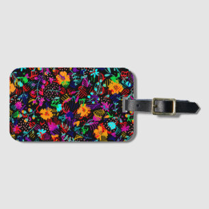 Niedliche, schwarze, farbige abstrakte Blume Gepäckanhänger