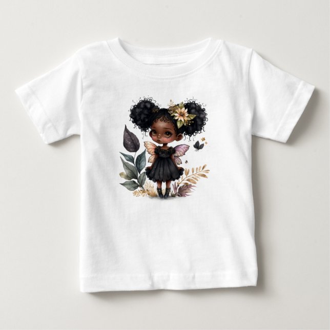 Niedliche schwarze Fee Baby T-shirt (Vorderseite)