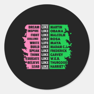 Niedliche Schwarze Geschichte Monat Aka Spaß T-Shi Runder Aufkleber