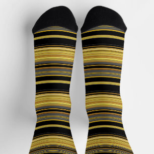 Niedliche schwarze goldene Streifen Socken