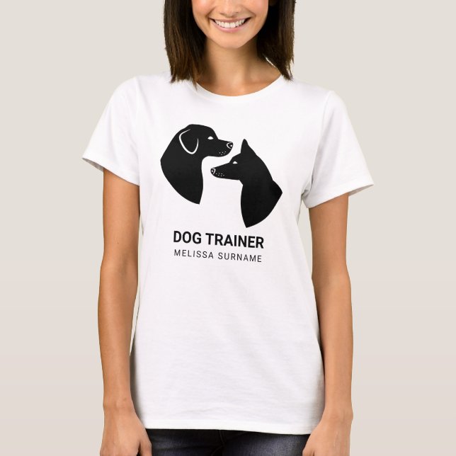 Niedliche Schwarze Hunde Kopf Silhouetten - Hundet T-Shirt (Vorderseite)