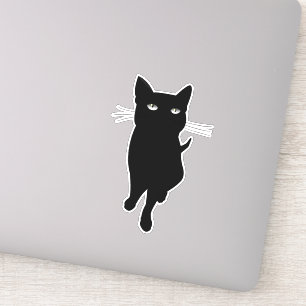Niedliche schwarze Katze Aufkleber