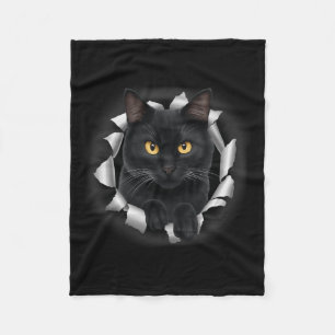 Niedliche Schwarze Katze aus Torngewebe für Katzen Fleecedecke