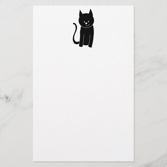 Niedliche schwarze Katze Briefpapier (Vorderseite)