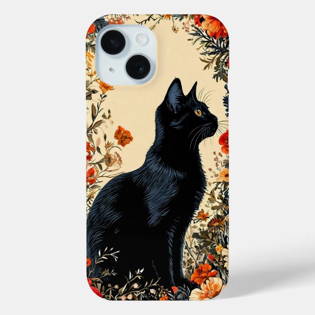 Niedliche Schwarze Katze Case-Mate iPhone Hülle (Rückseite)