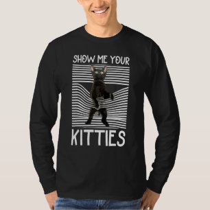 Niedliche Schwarze Katze für Männer Frauen zeigen T-Shirt