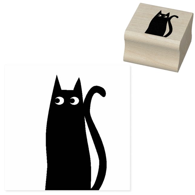 Niedliche Schwarze Katze Gummistempel (Von Creator hochgeladen)