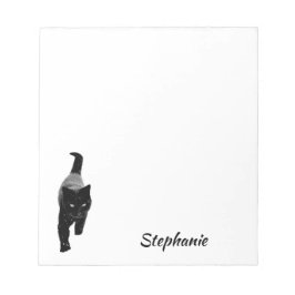 Niedliche schwarze Katze im Schnee Personalisierte Notizblock