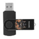 Niedliche schwarze Katze in einem Hexenhut USB Stick (Geöffnet)