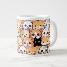 Niedliche schwarze Katze in orangefarbenen Katzen 