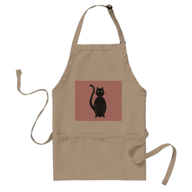 Niedliche schwarze Katze Küchen-Schürze Schürze (Vorne)