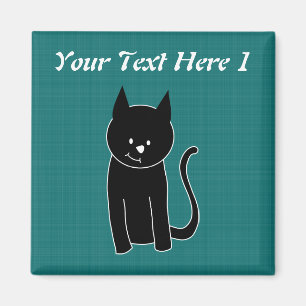 Niedliche schwarze Katze Magnet