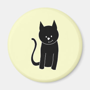 Niedliche schwarze Katze Magnet