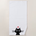 Niedliche Schwarze Katze mit Herz-Beach-Handtuch Strandtuch<br><div class="desc">Das Strandtuch eines lustigen Liebhabers. Verlieren Sie nie Ihren Platz auf dem Sand mit diesem original Katzenhandtuch. Macht das purfekte Sommergeschenk!</div>