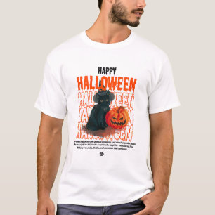 Niedliche Schwarze Katze mit Pumpkin  Spooky Happy T-Shirt