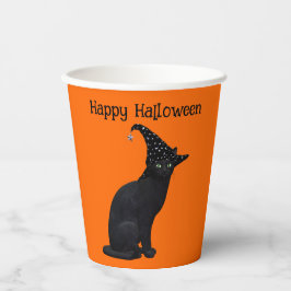 Niedliche Schwarze Katze Pappbecher