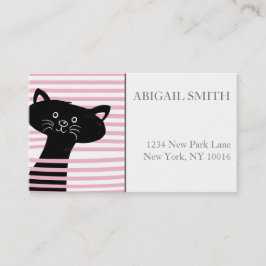 Niedliche Schwarze Katze - Personalisierte Visiten Visitenkarte