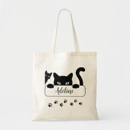 Niedliche Schwarze Katze Pinkeln mit Individuelle  Tragetasche