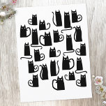 Niedliche Schwarze Katze Postkarte<br><div class="desc">Niedliche kleine schwarze Katzen. Originelle Kunst von Nic Squirrell.</div>