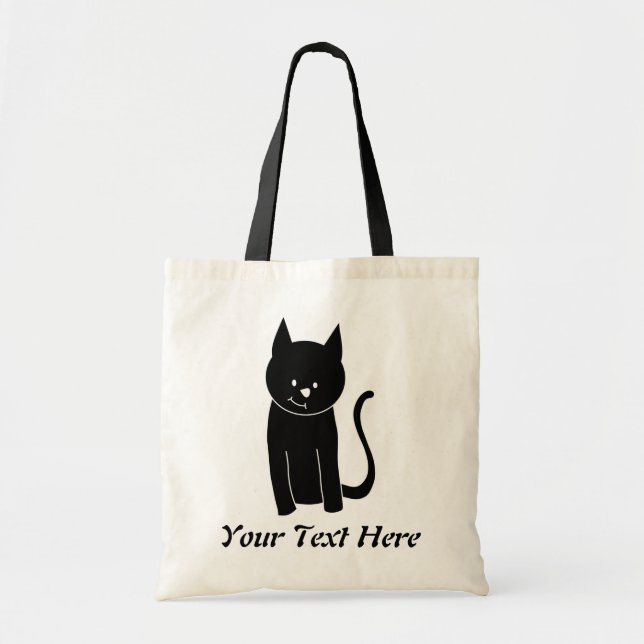 Niedliche schwarze Katze Tragetasche (Vorne)