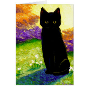 Niedliche schwarze Katzen-Blumen lustiges