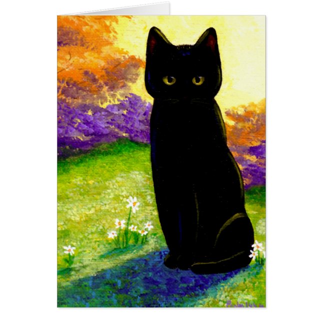 Niedliche schwarze Katzen-Blumen lustiges (Vorne)