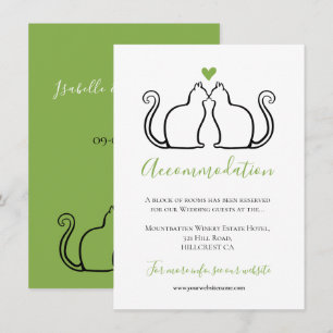 Niedliche Schwarze Katzen Grünes Herz Hochzeitsunt