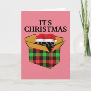 NIEDLICHE SCHWARZE KATZEN KÜCHE CHRISTMAS KARTE