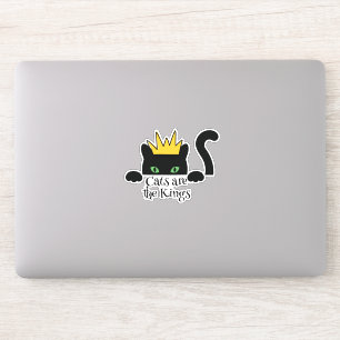 Niedliche Schwarze Katzen sind die Könige Aufkleber