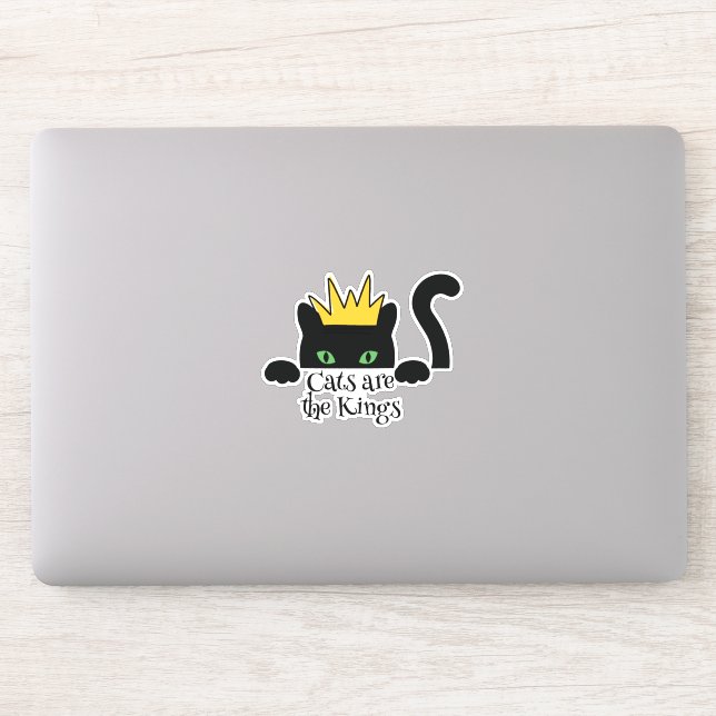 Niedliche Schwarze Katzen sind die Könige Aufkleber (Computer)