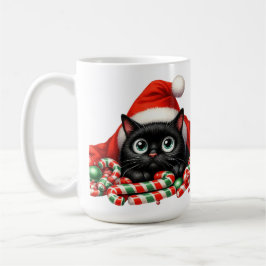 NIEDLICHE SCHWARZE KITTEN KANDY CANDY CANDY CANES  KAFFEETASSE
