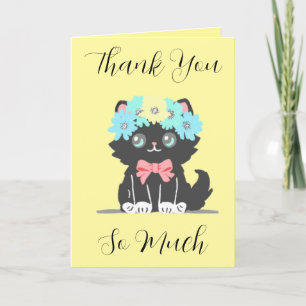 Niedliche schwarze Kitty geklappt Danke Karte