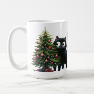 NIEDLICHE SCHWARZE KÜCHE MIT CHRISTMAS BAUM KAFFEETASSE