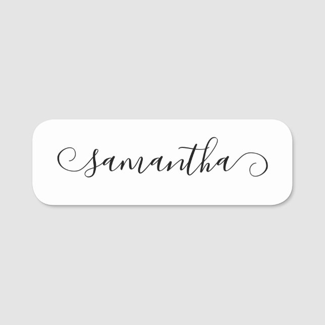 Niedliche schwarze Kurzwahlschrift Namensschild (Vorderseite)