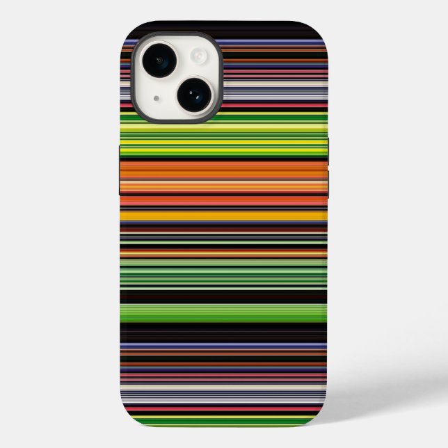 Niedliche schwarze Streifen Case-Mate iPhone 14 Hülle (Rückseite)