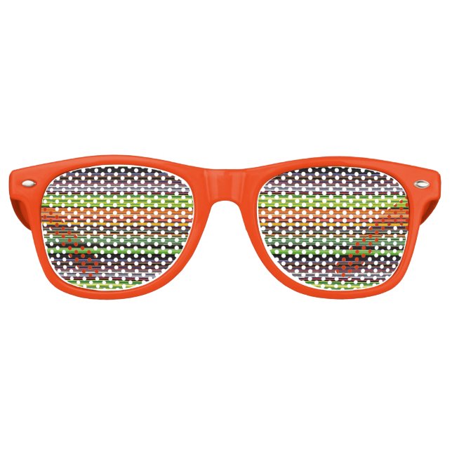 Niedliche schwarze Streifen Partybrille (Vorderseite)