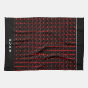 Niedliche, schwarze und rote Kokospalmen Geschirrtuch