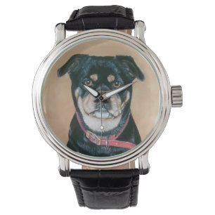 niedliche schwarze und tan armbanduhr