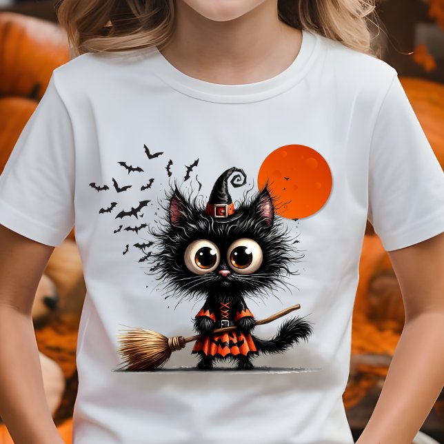 Niedliche Schwarze Witze KätzchenHalloween T-Shirt (Von Creator hochgeladen)