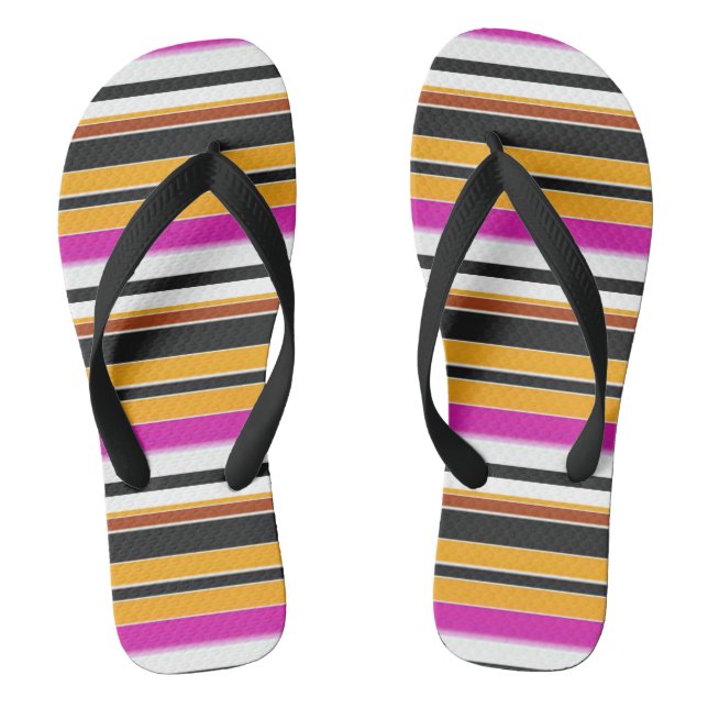 Niedliche, schwarzgelbe Streifen Flip Flops (Fußbett)