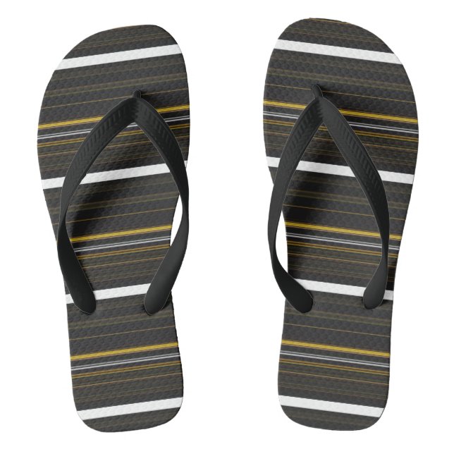 Niedliche, schwarzgelbe Streifen Flip Flops (Fußbett)